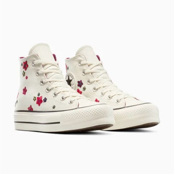 Converse Women's Chuck Taylor All Star Lift Platform Embroidered Flowers - Picture 8 of 16